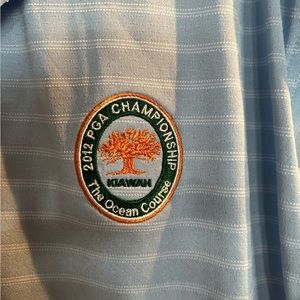 Cutter & Buck Men’s XL 2012 PGA Gallery Guard Uniform Shirt Blue Stripe